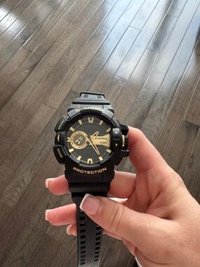 Casio Black and Gold G-Shock Resin Watch
